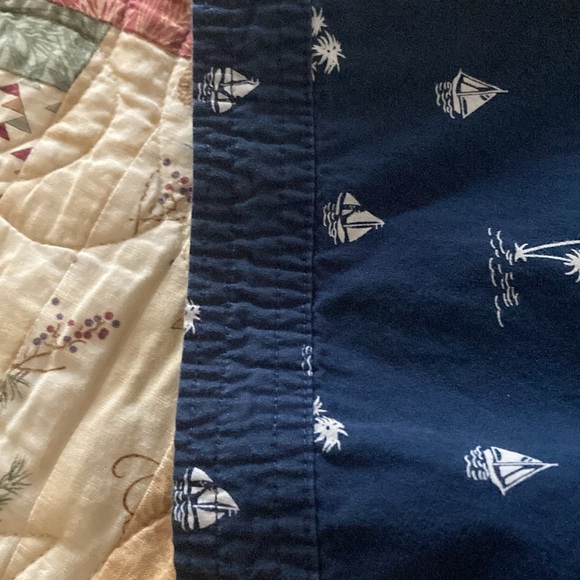 Rustic Blue mens short sleeve navy shirt palm trees and sail boats design large - Picture 5 of 9